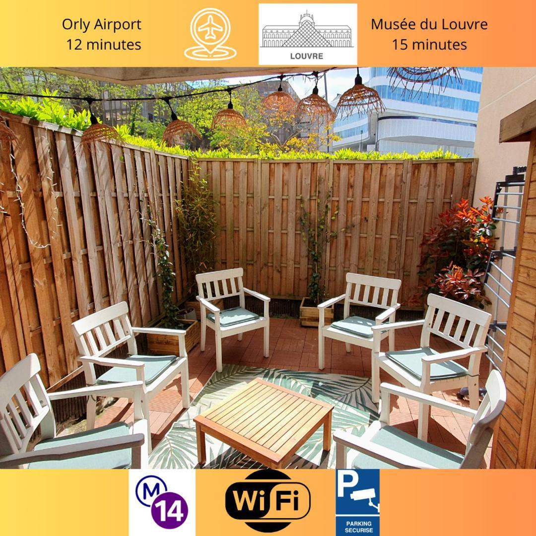 Cosy'n Paris - Parking Secure - Metro 14 - Wifi - Terrace - Premium Bedding Apartamento *